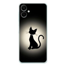 Чехол с принтом для Samsung Galaxy A07 (AlphaPrint) Модные коты (Силуэт котика)
