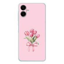 Чехол с розовым рисунком для Samsung Galaxy A07 (Букет цветов)
