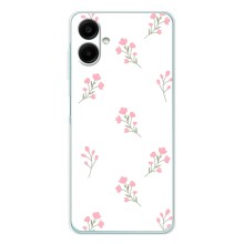 Чехол с розовым рисунком для Samsung Galaxy A07 (Розовые цветы)