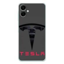 Силіконовий бампер з картинкою машини на Samsung Galaxy A07 – Logo TESLA