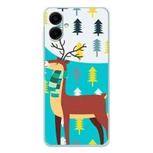 Силиконовый бампер с картинкой животных для Samsung Galaxy A07 (Олень с шарфом)