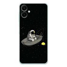 Силиконовый Чехол с принтом "Космонавты" на Samsung Galaxy A07 – Космонавт на рыбалке