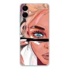 Силиконовый Чехол на Samsung Galaxy A07 с картинкой Стильных Девушек (Девушка и ресницы)