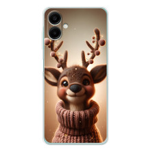 Яркий чехол для Samsung Galaxy A07 с Зимними Оленятами – Олень в свитере