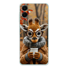 Печатный чехол «Зверята с кофе» для Samsung Galaxy A07 – Жираф с кофе