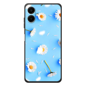 Чехол с Цветами для Samsung Galaxy A07s (ромашки на голубом)