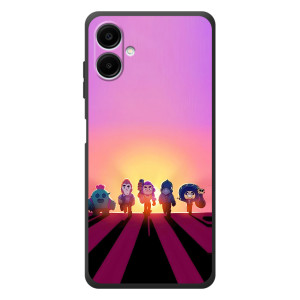 Силиконовый Чехол на Samsung Galaxy A07s с картинкой Brawl Stars – Персонажи в закате