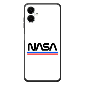 Силіконовый бампер з принтом "Наса" на Samsung Galaxy A08 – NASA на білому тлі
