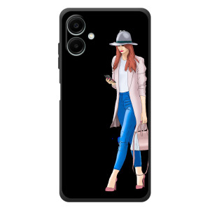Чохол з картинкою Модні Дівчата Samsung Galaxy A08 – Дівчина з телефоном