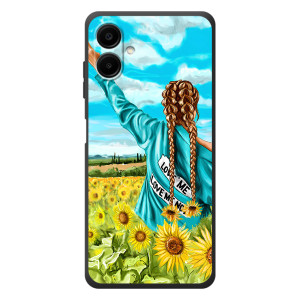 Чохол Стильні дівчата на Samsung Galaxy A08 (Дівчина на полі)