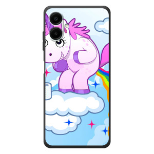 Чехол Unicorn на Samsung Galaxy A08 – Радуга единорожка