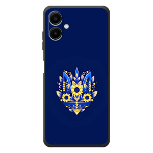 Чехол с украинским гербом на Samsung Galaxy A08 – Цветочный герб