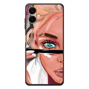 Силіконовый Чохол на Samsung Galaxy A08 з картинкой Модных девушек (Дівчина та вії)