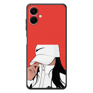 Силіконовый Чохол на Samsung Galaxy A08 з картинкой Модных девушек (Дівчина Nike)