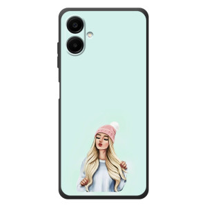 Силіконовый Чохол на Samsung Galaxy A08 з картинкой Модных девушек (В шапці)