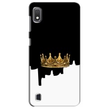 Чехол (Корона на чёрном фоне) для Самсунг Галакси А10 2019 – Золотая корона