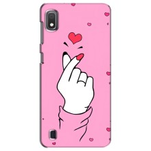 Чехол с принтом для Samsung Galaxy A10 2019 (A105F) (AlphaPrint - Знак сердечка) – Знак Love