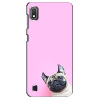 Бампер для Samsung Galaxy A10 2019 (A105F) с картинкой "Песики" (Собака на розовом)