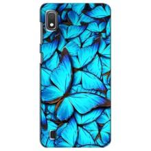Чохол з принтом для Samsung Galaxy A10 2019 (A105F) - (Прикольні) (AlphaPrint) (Сині метелики)