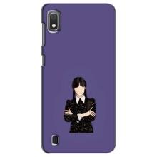 Чехлы Венсдей на Samsung Galaxy A10 2019 (A105F) Уэнсдей (AlphaPrint) (Уэнздей в черном)