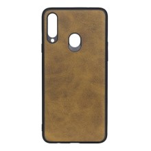 Тканевая накладка Textile Leather для Samsung A10S (ТПУ+ткань)  – Коричневый