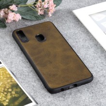 Тканевая накладка Textile Leather для Samsung A10S (ТПУ+ткань)  – Коричневый