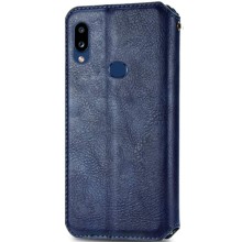 Кожаный чехол-книжка GETMAN Cubic (PU) для Samsung Galaxy A10s – Синий