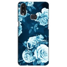 Чехлы (ART) Цветы на Samsung Galaxy A10s (A107) (VPrint) (Голубые Бутоны)