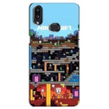 Чехол Майнкрафт на Samsung Galaxy A10s (A107) (AlphaPrint) Minecraft (фон Minecraft)