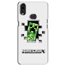 Чехол Майнкрафт на Samsung Galaxy A10s (A107) (AlphaPrint) Minecraft (крипер Майнкрафт)