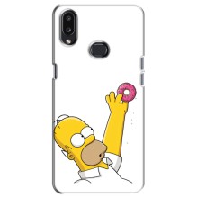 Чехол с Симпсонами для Samsung Galaxy A10s (A107) (VPrint) (Гомер с пончиком)