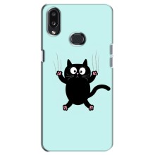 Силиконовый чехол с котиком для Samsung Galaxy A10s (A107) (Падающий кот)