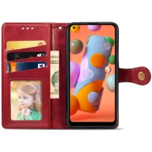 Кожаный чехол-книжка GETMAN Gallant (PU) для Samsung Galaxy A11 – Красный