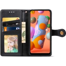 Кожаный чехол-книжка GETMAN Gallant (PU) для Samsung Galaxy A11 – Черный