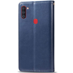 Кожаный чехол-книжка GETMAN Gallant (PU) для Samsung Galaxy A11 – Синий