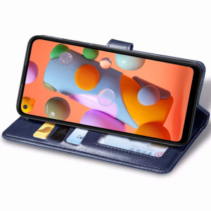 Кожаный чехол-книжка GETMAN Gallant (PU) для Samsung Galaxy A11 – Синий