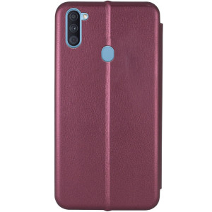 Кожаный чехол-книжка Classy для Samsung Galaxy A11 – Бордовый