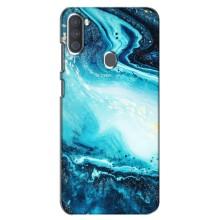 Мраморный чехол на Samsung Galaxy A11 (A115) (VPrint) (Голубой мрамор)