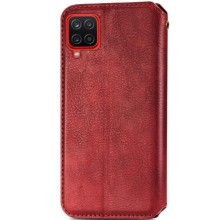 Кожаный чехол-книжка GETMAN Cubic (PU) для Samsung Galaxy A12 / M12 – Красный