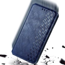 Кожаный чехол-книжка GETMAN Cubic (PU) для Samsung Galaxy A12 / M12 – Синий