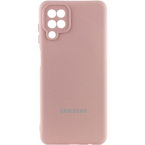 Чехол Silicone Cover Lakshmi Full Camera (AAA) with Logo для Samsung Galaxy A12 – Розовый