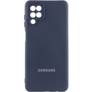 Чехол Silicone Cover Lakshmi Full Camera (AAA) with Logo для Samsung Galaxy A12 – Темно-синий