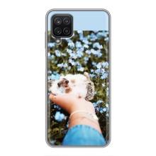 Чехлы с изображением разных животных для Samsung Galaxy A12 (Ежик на руках)