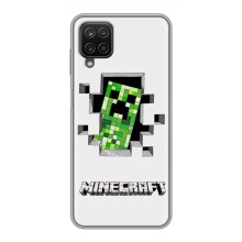 Чехол Майнкрафт на Samsung Galaxy A12 (AlphaPrint) Minecraft (крипер Майнкрафт)