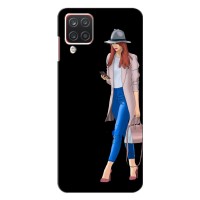 Чехол с картинкой Модные Девчонки Samsung Galaxy A12 (Девушка со смартфоном)
