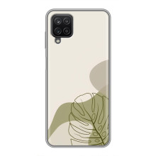 Силиконовый чехол с принтом в цветах на Samsung Galaxy A12 – Монстера зелёная