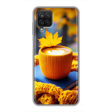 Чехол с уникальным дизайном «Осень с кофе» для Samsung Galaxy A12 – Кофе с жёлтым