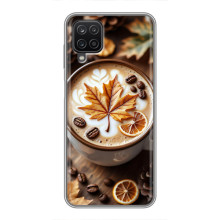 Чехол с уникальным дизайном «Осень с кофе» для Samsung Galaxy A12 – Пряный кофе