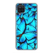Силиконовый бампер с картинкой животных для Samsung Galaxy A12 (Крылья бабочек)