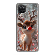 Яркий чехол для Samsung Galaxy A12 с Зимними Оленятами